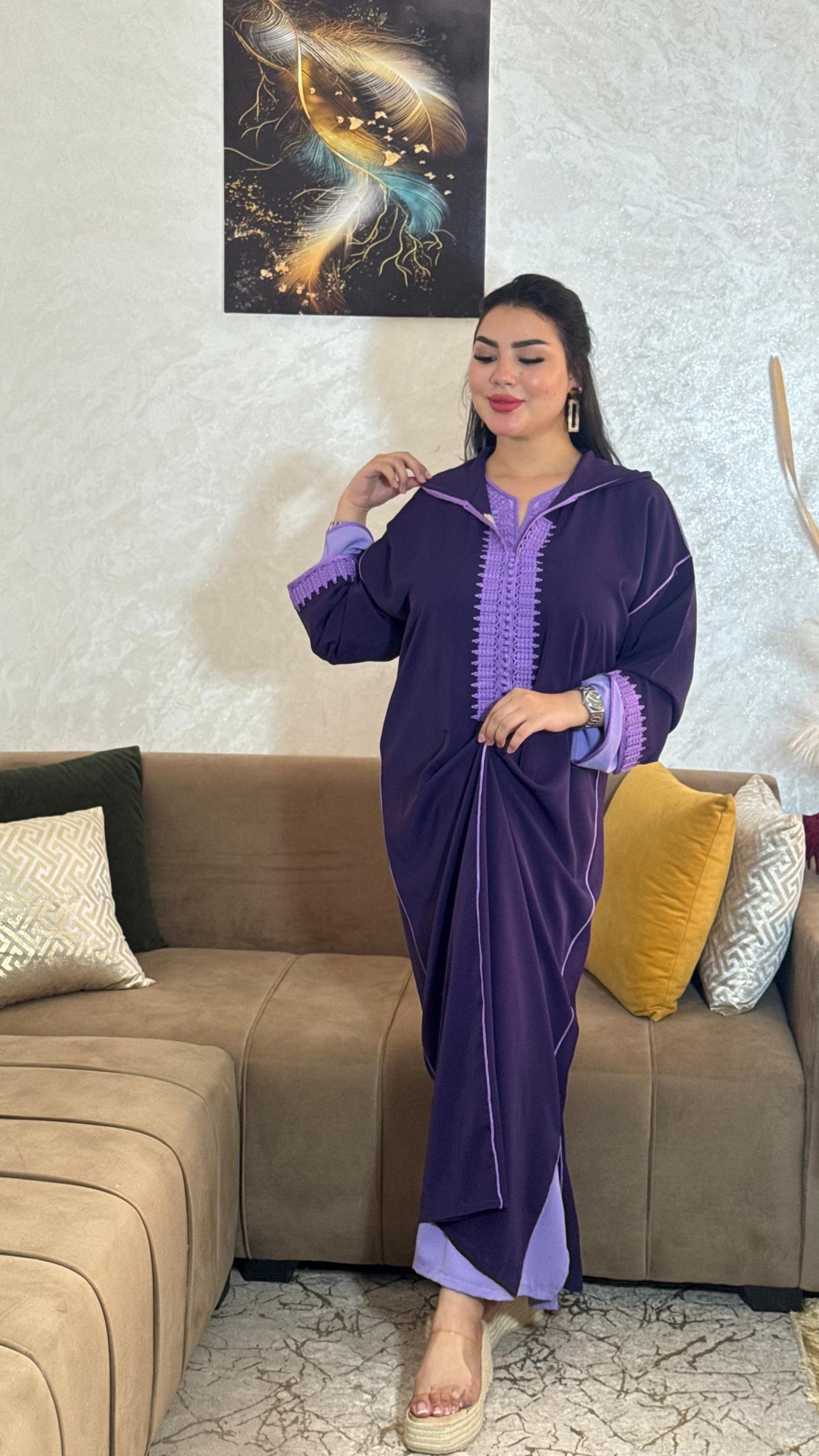 Élégante Jlaba avec Caftan Assorti